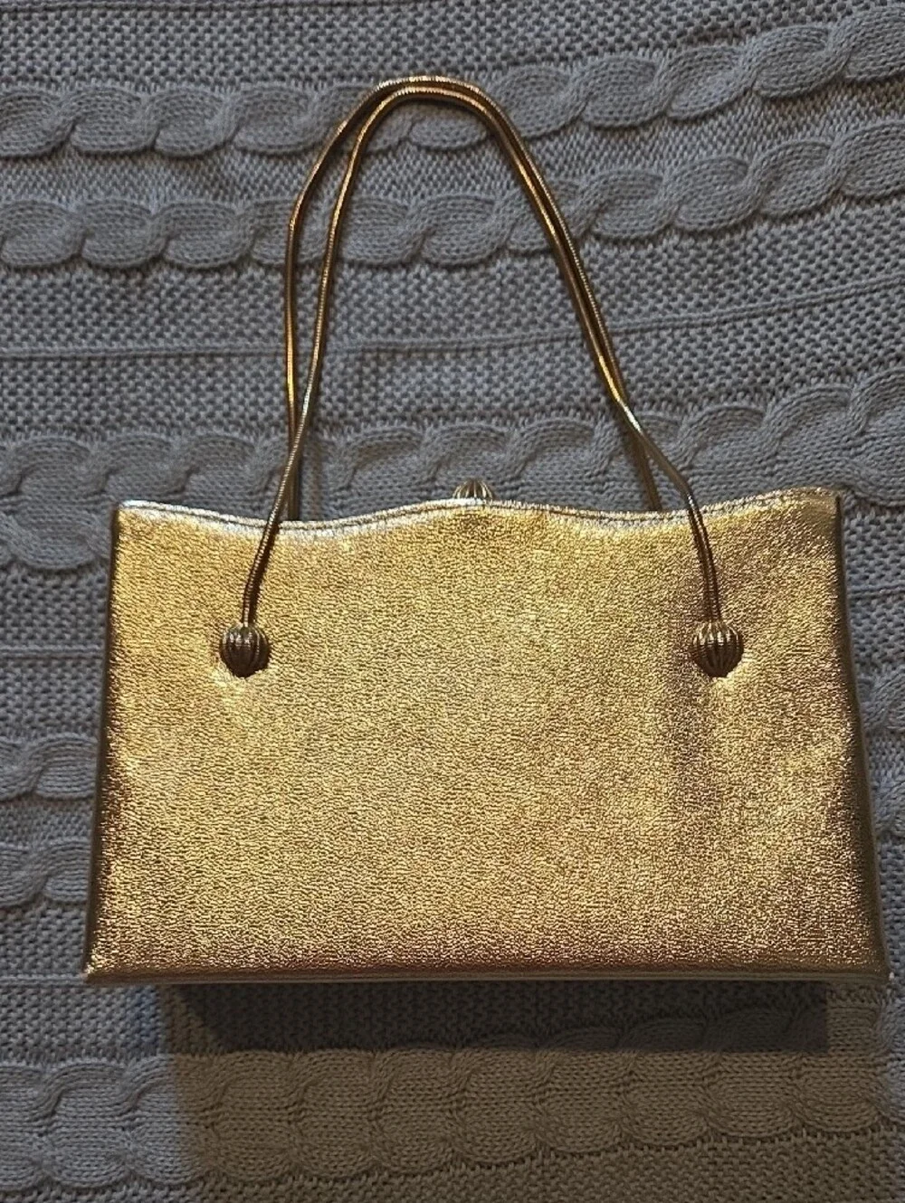 Vintage After Five Clutch W/ Coin Purse  50s 60s Gold Lining Chain Made In USA